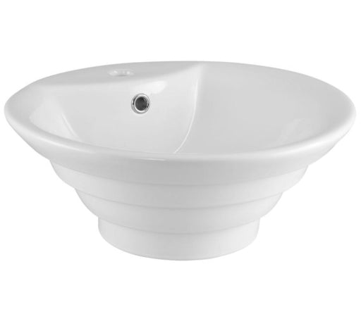 Nuie 480mm  Round White Counter Top Vessel Basin With Overflow - NBV006