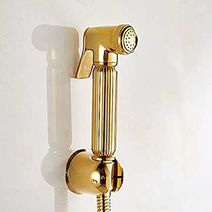 Full Copper Gold Bidet Bidet Shower Set (Base + Hose + Shower)