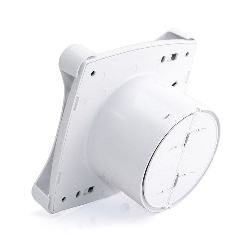 Essentials Slim 4" White Concealed Axial Extractor Fan with Built-in LED Illumination