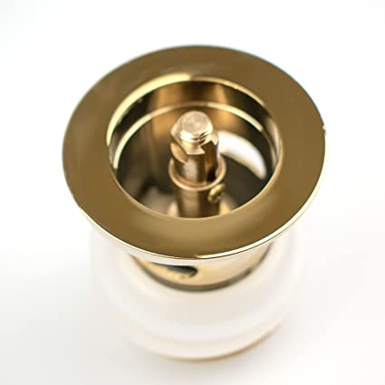 Xcel Home™ Slotted Gold Replacement Click Clack Basin Waste | Quality Brass Pop-Up Bathroom Sink Plug | Standard G 1 1/4" BSP Connection