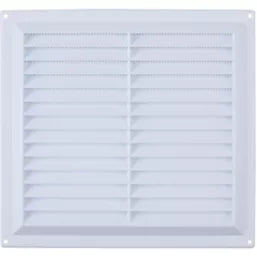FIXED LOUVRE VENT WITH FLYSCREEN WHITE 229 X 229MM