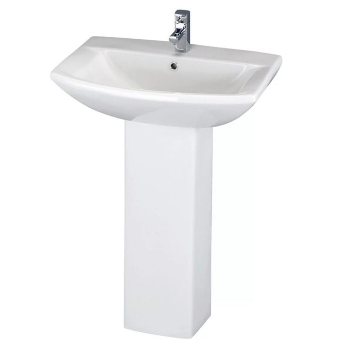 Toilet Seat, Cistern, Basin & Pedestal 5 Piece Set