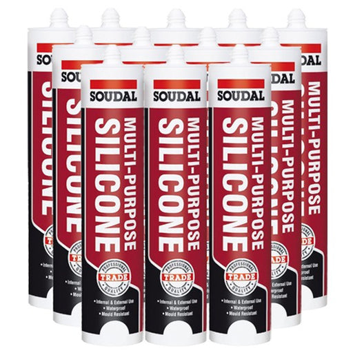 Soudal Multi-Purpose Silicone - White, Clear - Box of 12