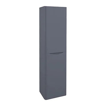 Monza Matt Grey & White Tall Wall Hung Storage Unit - 1500mm High