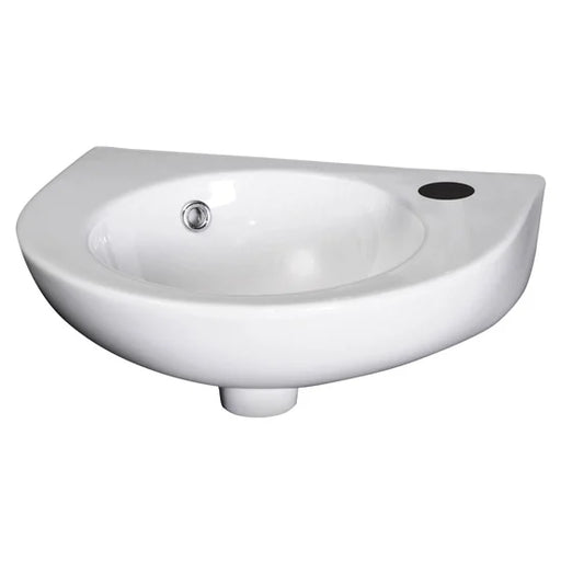 Nuie - Round 450mm Wall Hung Cloakroom Basin - 1 Tap Hole