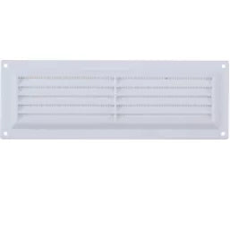 FIXED LOUVRE VENT WITH FLYSCREEN WHITE 229 X 76MM