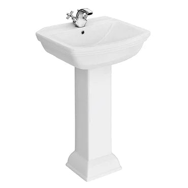 Hemsley  Traditional Basin + Pedestal (1 Tap Hole)