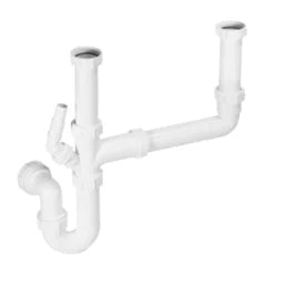 DOUBLE & 1 1/2 BOWL SINK KIT WHITE 40MM