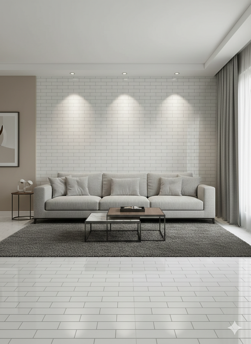 White Brick Gloss Size: 1000×2400 mm
Thickness: 10mm