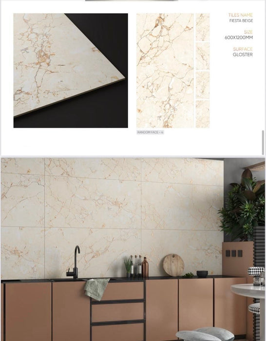 Porcelain Foista Baige 60 x 120 Wall & Floor Tile