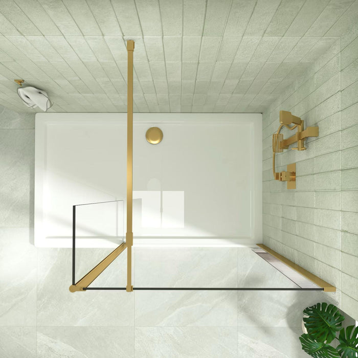 Wetroom Screen Brush Brass Bar