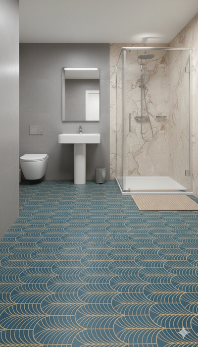 Leon Decor Emerald Green Gold Art Deco Gloss Porcelain Tile 60x120cm Wall & Floor