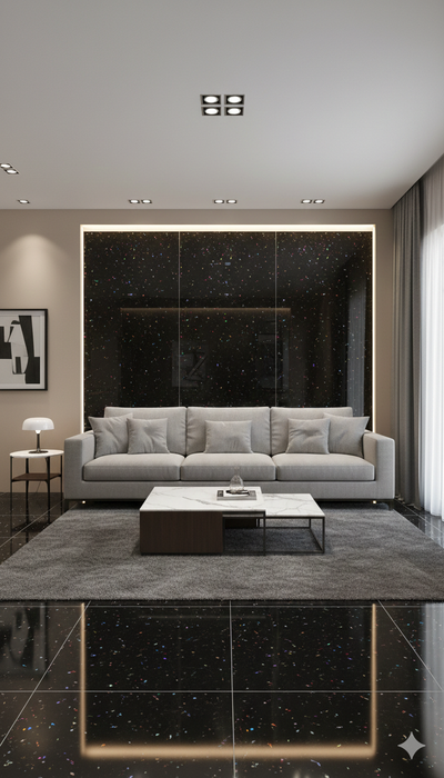 Black Glitter 2400x1000x10MM PVC Panel