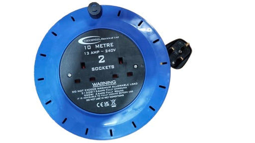 Extension Lead 10m Heavy Duty Cable, 2 Socket Extension Reel UK Plug Socket with Thermal Cut-Out Protection 13A Fused Plug,1.5mm  Extension Cable