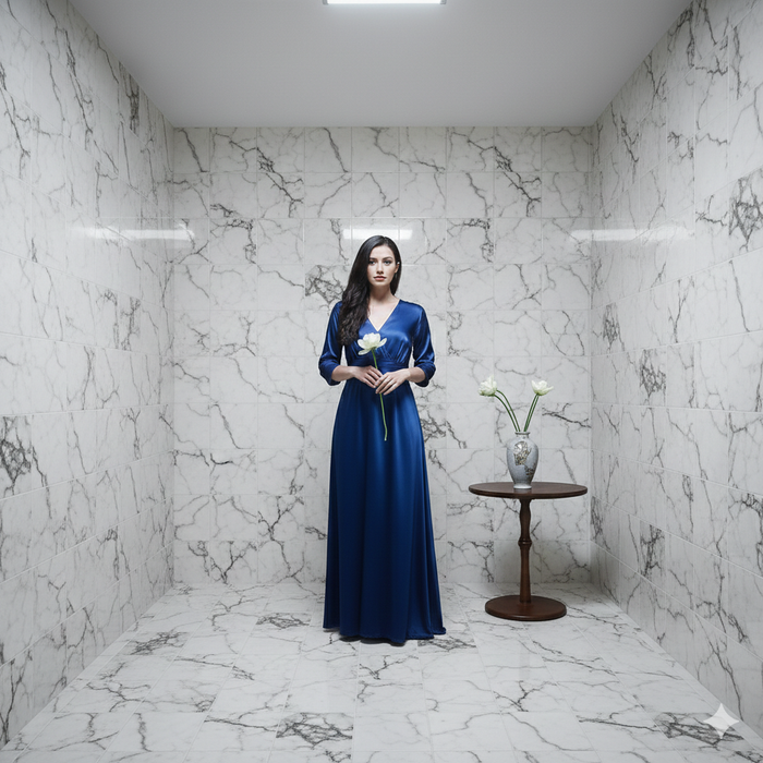 White Grey Veins Marble Dark Carrar Effect Shower Panel