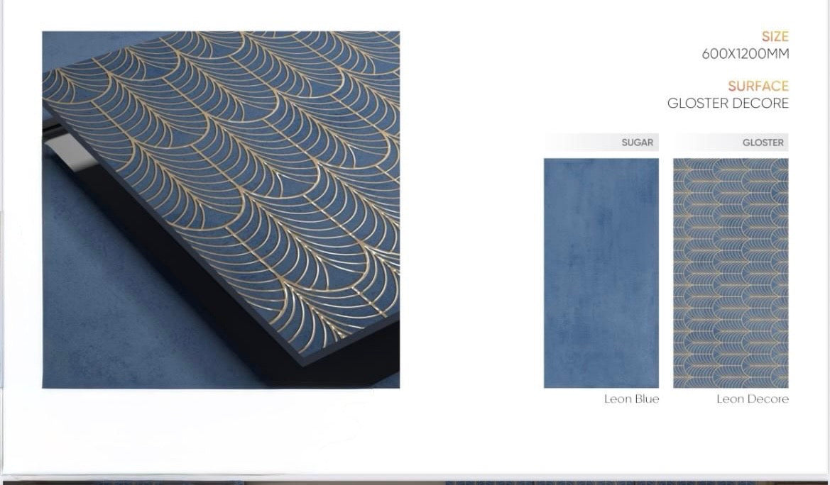 Leon Decor Emerald Green Gold Art Deco Gloss Porcelain Tile 60x120cm Wall & Floor