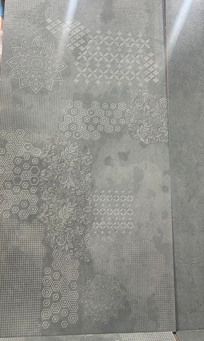 Porcelain Sand Grid Deco 60 x 120 Floor Tile