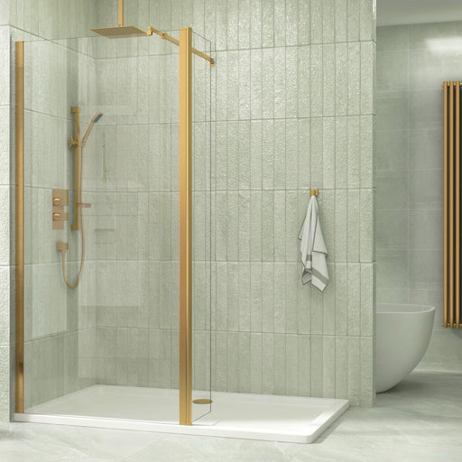 Wetroom Screen Brush Brass Bar
