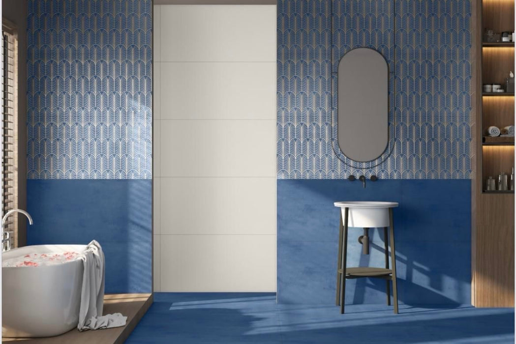 Leon Decor Emerald Green Gold Art Deco Gloss Porcelain Tile 60x120cm Wall & Floor