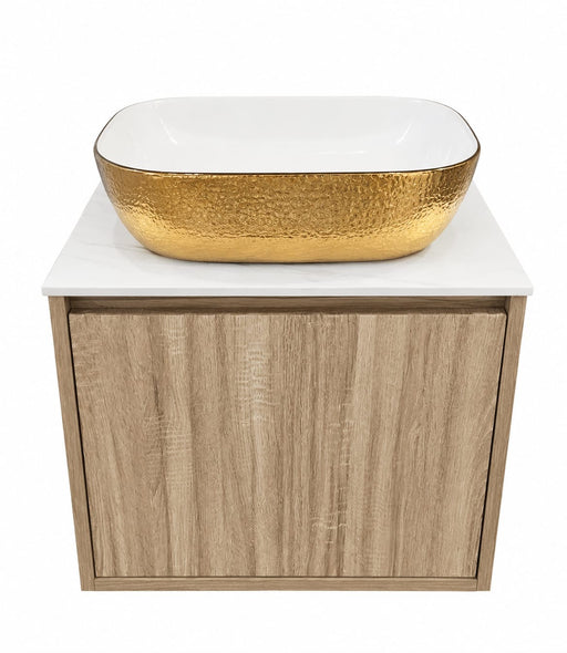Rectangular Counter Top Basin Gold Effect Full Set