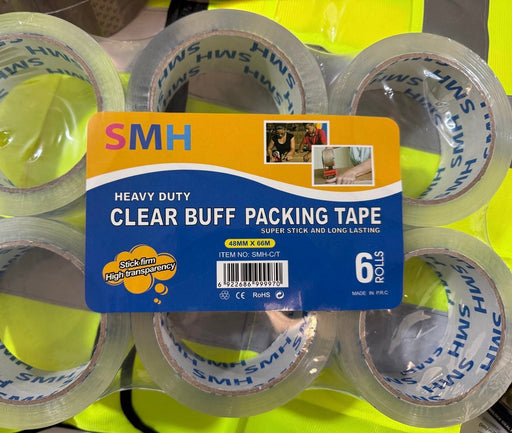 SMH Clear Buff Packing Tape 48MM x 66M 6Rolls