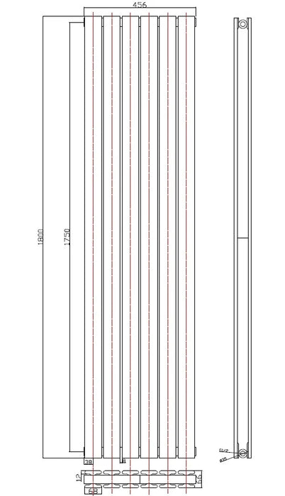 Belgravia Slimline Radiator Double White 1800 x 600