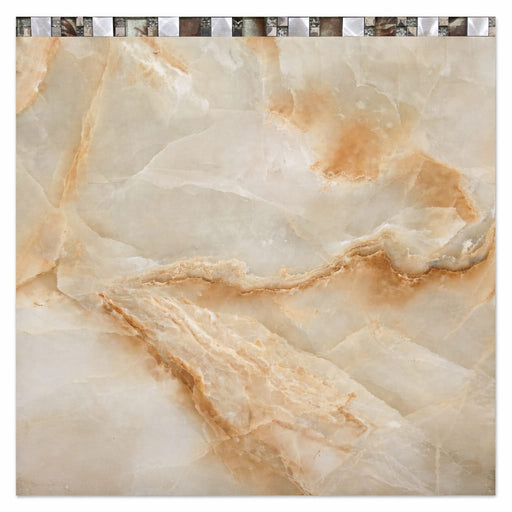 Modern Porcelain Epsilon Cream Marble Effect Glossy Dark 60cmx120cm