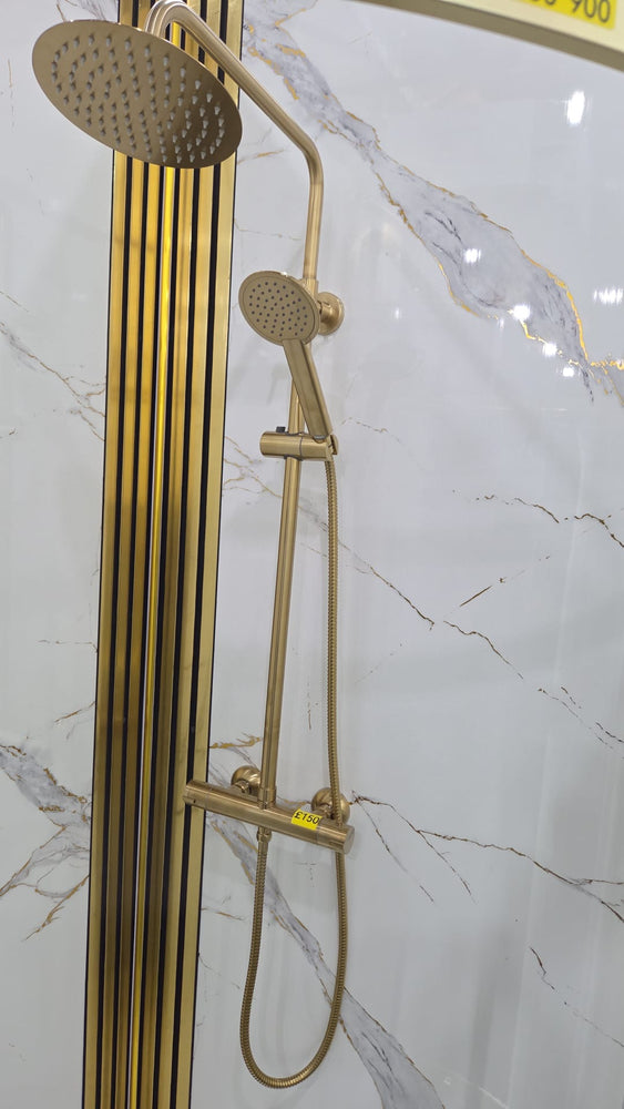 Premium Brushed Brass Round Shower