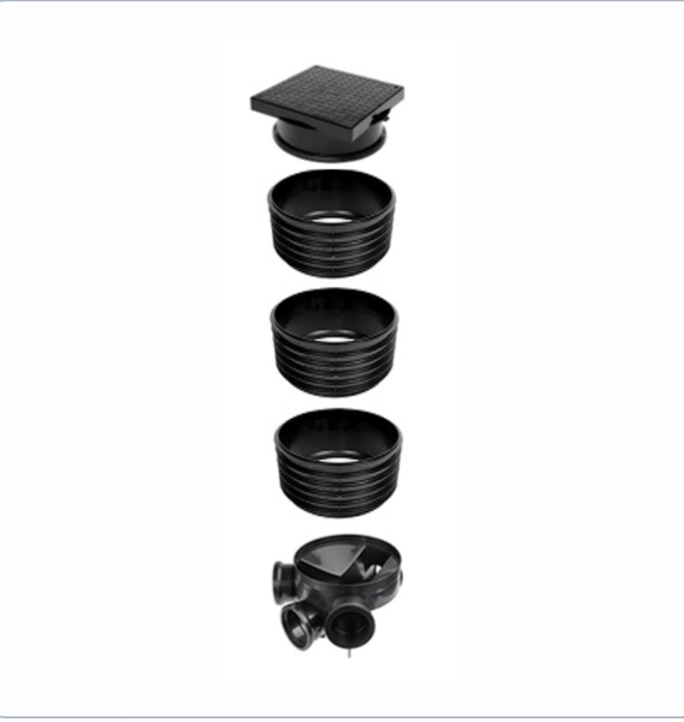 320 Round Manhole Set 3 Riser 1 Cover 1 base — UK-Plastics
