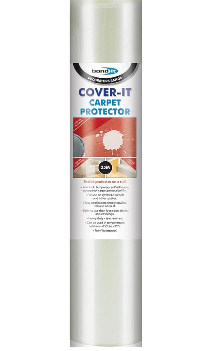 Bond it Cover-It Carpet Protector Roll 25m Clear Decorating
