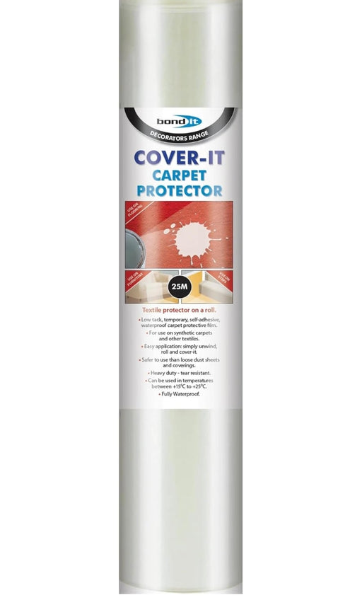 Bond it Cover-It Carpet Protector Roll 25m Clear Decorating