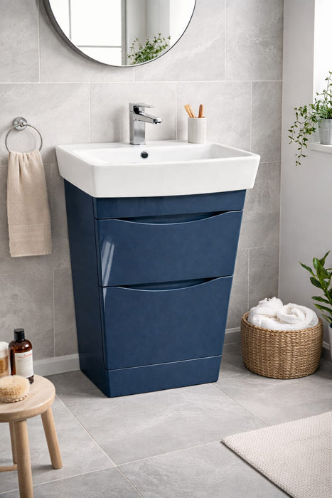 Solar Waterproof 500mm 600mm Vanity Unit with Ceramic Basin, White,Anthracite