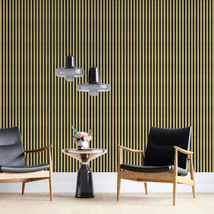 Solid Gold Panel Gold Metallic 3D Deco Waterproof Panels Slat Wall Panel — UK-Plastics