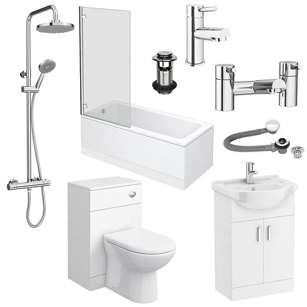 Cov Complete Modern Bathroom Package incl. Standard Shower Bath
