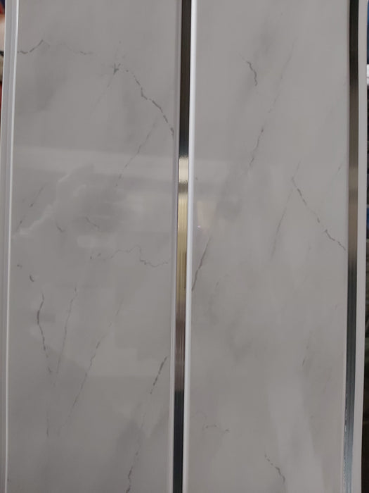 White Marble Effect Silver Stripe Cladding Panel