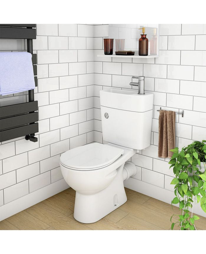 2 In 1 Compact Basin And Close Couple Toilet Combo Space Saver — UK ...