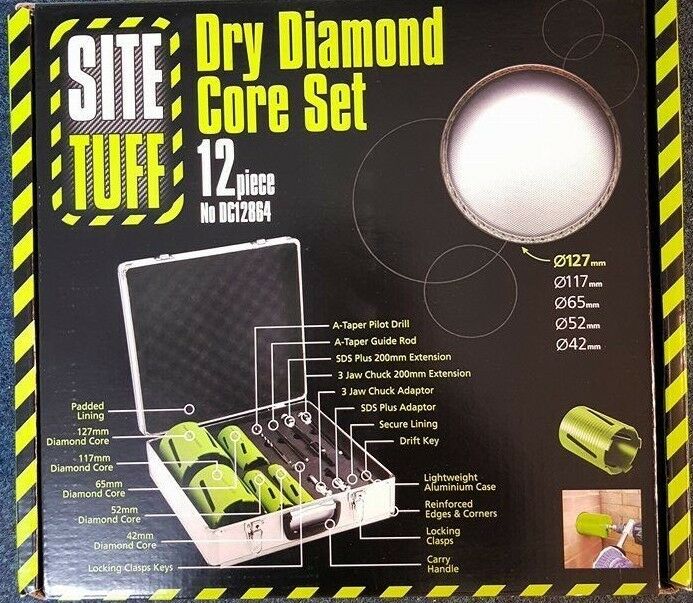 12 Piece Dry Diamond Core Set — UK-Plastics