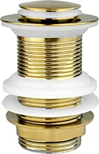 Xcel Home™ Unslotted Gold Replacement Click Clack Basin Waste | Quality Brass Pop-Up Bathroom Sink Plug | Standard G 1 1/4" BSP Connection