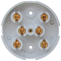 5 Pack - 30a 3 Terminal Junction Box, 90mm Diameter. White