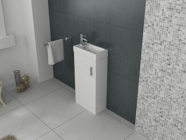 Mini 400 Unit And Basin – White
