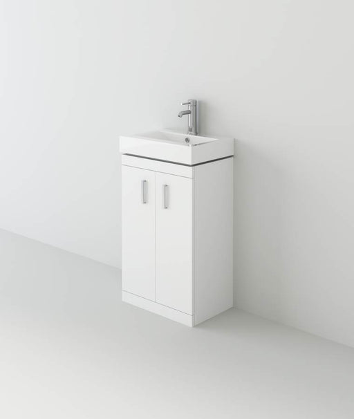Cube 450mm Cloakroom Unit And Basin – White