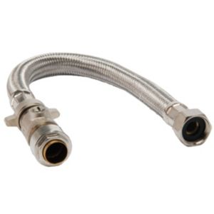 Flexi Hose 15x3/4x30cm Flexible Tap Connector & isolating valve