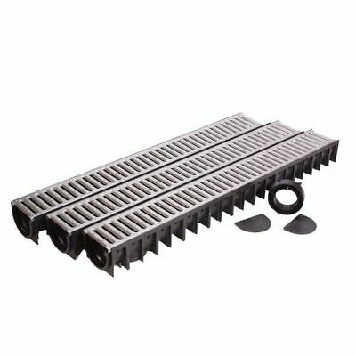 Underground Drainage 3 Channels Steel Grate, 2 Stop End, 1 Outlet