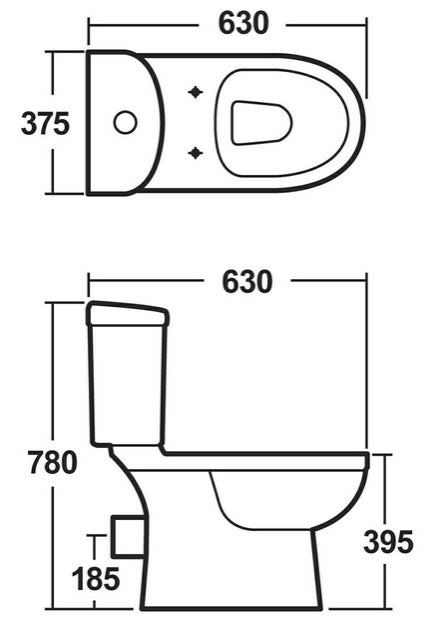 Ivo Ceramic Close Coupled Toilet with Soft Close Seat