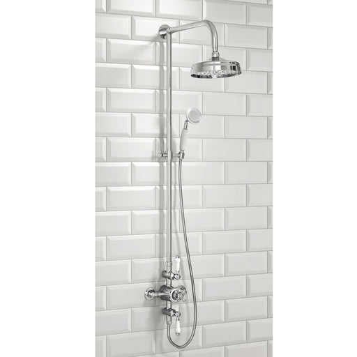 Traditional Rigid Riser Shower with Fixed Head and Handset