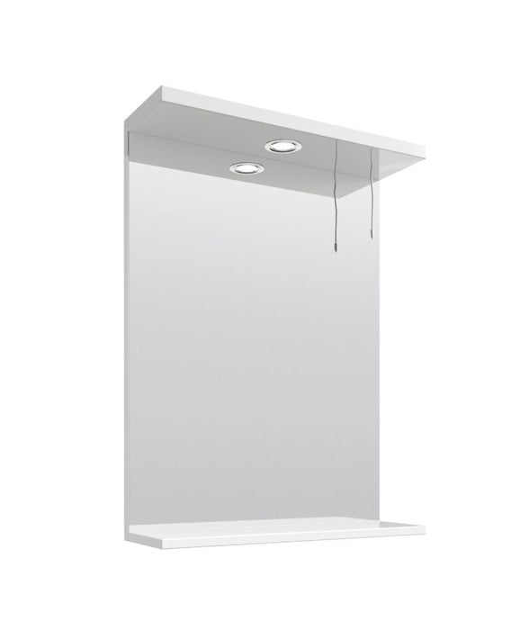 Nuie Premier Mayford Gloss White 550mm Mirror With Light Canopy