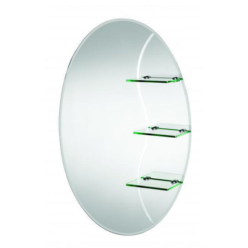 Coniston Oval Mirror with Shelves
