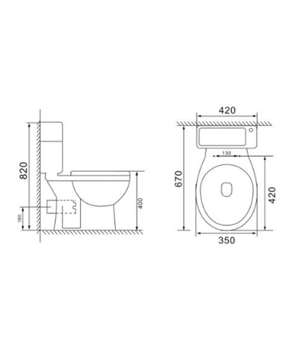2 In 1 Compact Basin And Close Couple Toilet Combo Space Saver