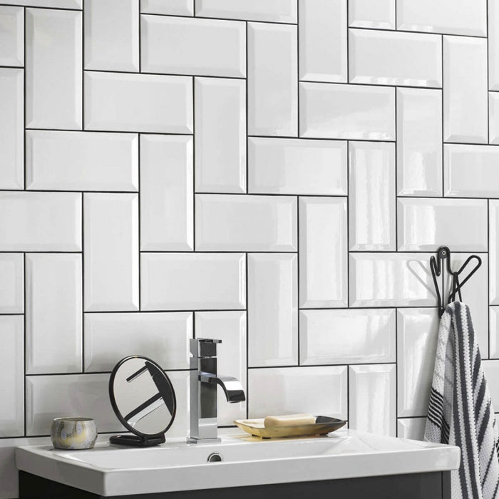 Metro Whitechapel White Gloss 10cm x 20cm Tile