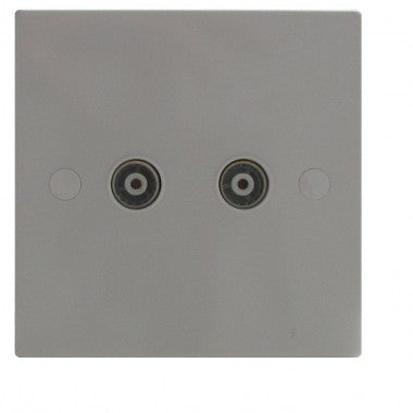 2 Gang TV/Co-Axial Socket Non Isolated